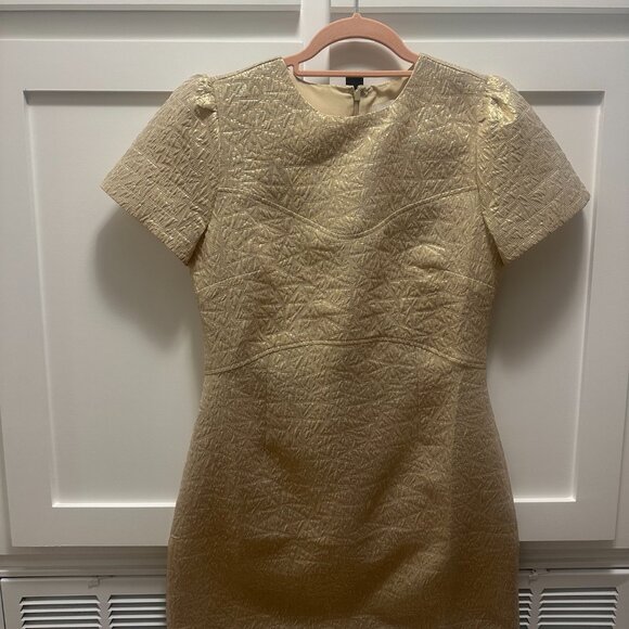 Loft Metallic Brocade Short Sleeve Mini Dress - Picture 4 of 5